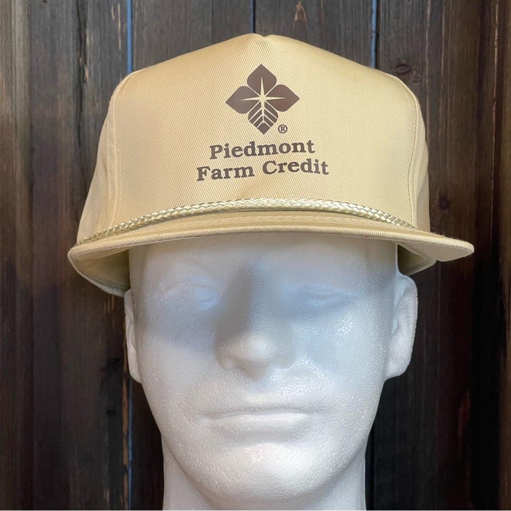 Mens Vintage 90’s Farm Credit Rope Trucker Snapback Hat Cap
